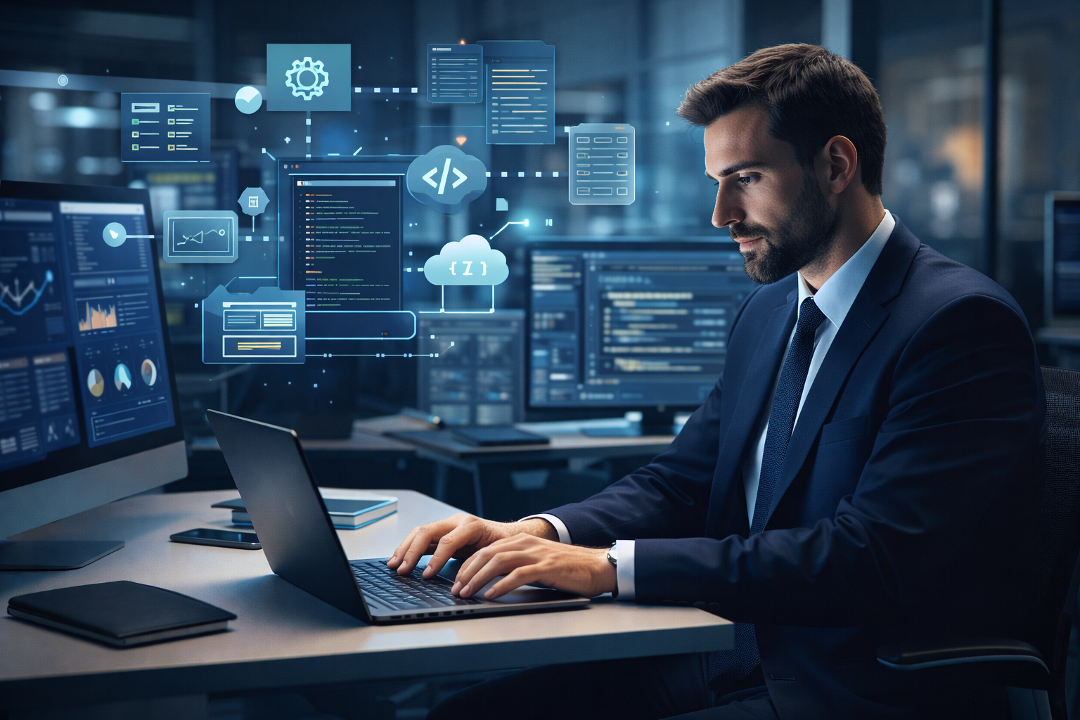 Freelancing 2026 career growth concept with laptop and remote work setup