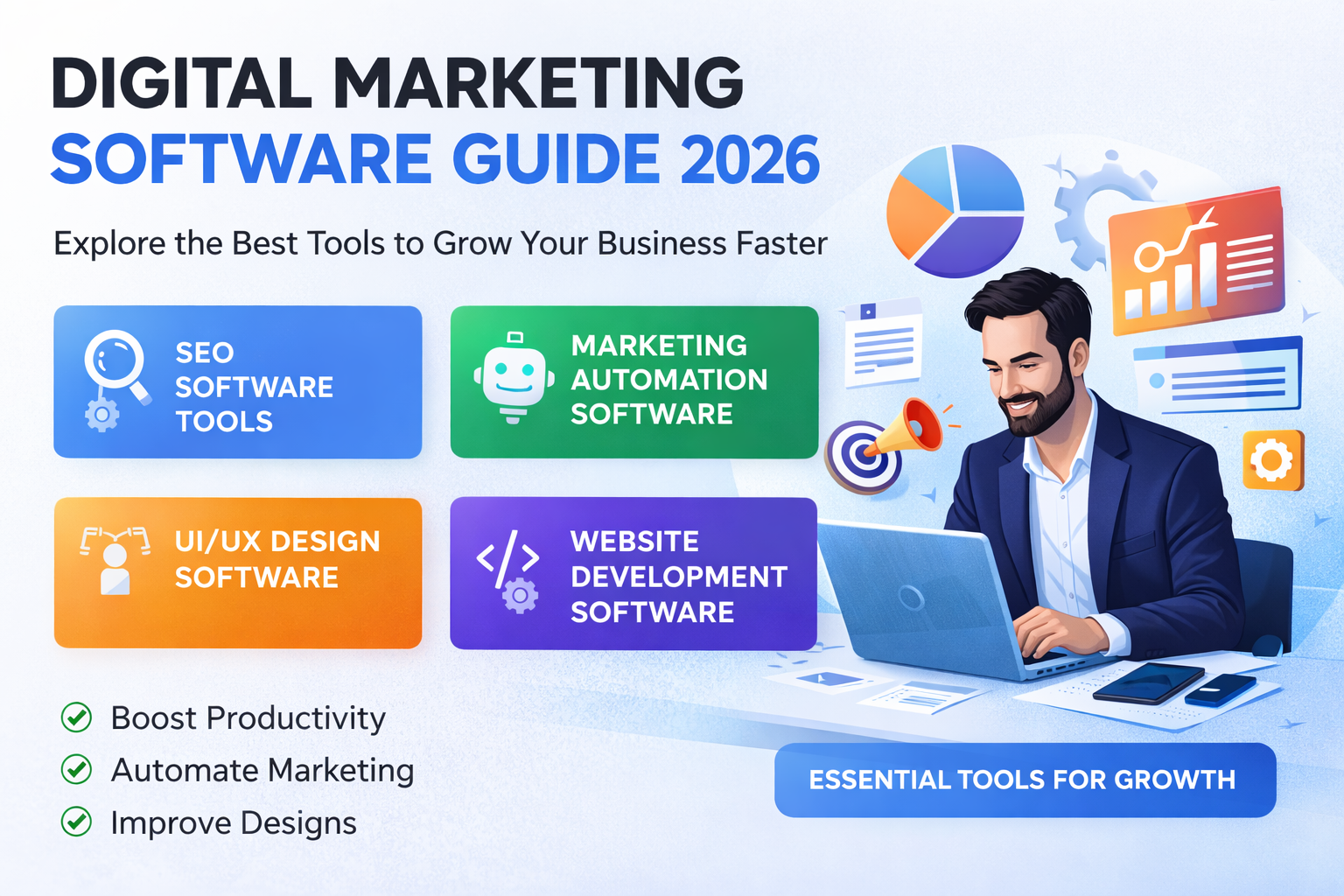 Digital marketing software tools for SEO, automation, and business growth 2026
