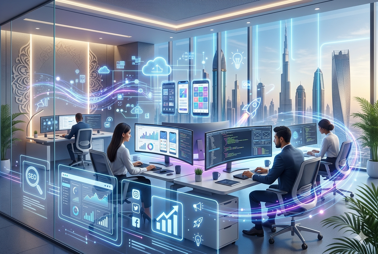 Best web development company in UAE providing custom website development, UI/UX design, branding services in Dubai, and digital marketing solutions for business growth in 2026.